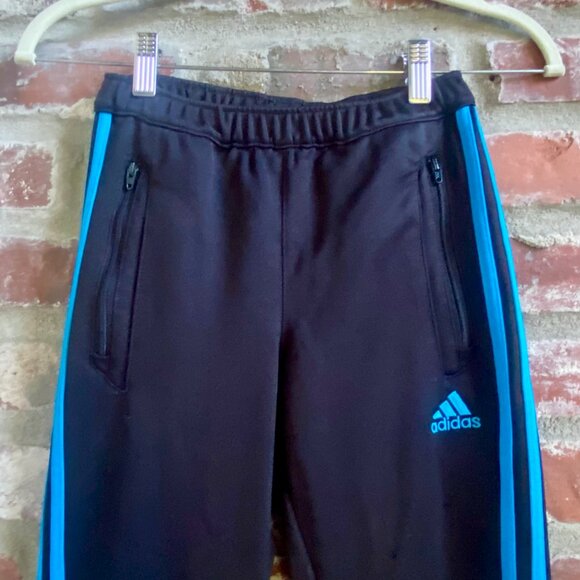 Adidas Climacool Boys Track Bottoms, Black with Blue Accents, Size S. - Picture 2 of 13